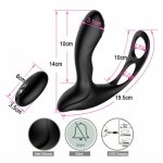 Male Sex Toy Heating Prostata Massager for Man 10 Speeds Wireless Remote Control Cork Anal Butt Plug USB Charging Vibrating Ring
