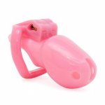 Male Chastity Device Cock Cage with four Rings Pink Plastic Cock Sex Toys For Men Fetish Wear Bondage Gear BDSM Adult Games