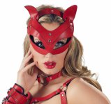 Kocica maska na głowę  ekoskóra czerwony | 100% dyskrecji | bezpieczne zakupy