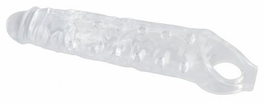 Przedłużka na penisa z opaską na jądra (+8cm) przeźroczysty | 100% dyskrecji | bezpieczne zakupy