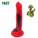 YOCY huge head dildo animal snake silicone butt plugs erotic anus massager sex products red black dick gay sex toy for women men