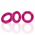 Zestaw 3 pierścienie na penisa - oxballs willy rings 3-pack   różowy
