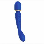 Wibrator i masażer różdżka 2w1 - bodywand luxe 2-way wand large   niebieski