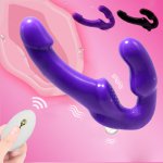 Erotic Strapless Strapon Dildo Vibrators For Women Pegging Strap On Double Ended Penis Lesbian Toys For Adult Sex Toys For Woman