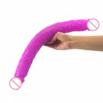 Double Dildo Extra Long 18.1 inch  Black Realistic Penis Women Lesbian Orgasm Vaginal Anal Stimulate Sex Toys Massager For Men