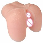 Soft TPR Big  Ass Male Masturbator Cup 3D Sex Doll Artificial Vagina anal Double Channels Sex Toys for Men  Masturbate For Man