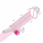 Enlargement G-spot Cock Sleeve Penis Sleeve Vibrator Sex Toys For Men Penis Rings Delayed Ejaculation Reusable Condom