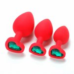 3pcs set Silicone Heart Anal Plug Sex Toys Anus Toys For Women Man Couple Gay Removable Jewel Decoration Butt Plug