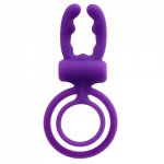 Penis Vibrator Dual Pleasure Cock Ring Tongue Licking Silicone Clit Stimulator Penis Ring Vibrating Ring Sex Toys for Men Male