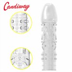 Delay Condoms erection cock Sleeve Ring Full Cover Penis Reusable Impotence Erection Extensions dildo G point porn Sex toys Men