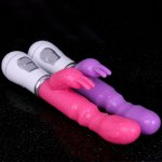 G-spot Rabbit Double Vibrator for Woman  Strapon Masturbation Clitoris Stimulator Dildos Waterproof Rechargeable Adult Sex Toys