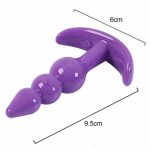 OLO Lovely Colors Silicone Sex Anal Plug Funny Ergonomic Transparent Butt Plug Three Large Beads Couple Adult Anal Sex Toys