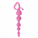 Prostate Massager Vagina Stimulation Silicone Anal Beads with Safe Pull Ring Adult Toys for Men Women Couples