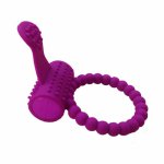 OLO Couple Sexy Toy, Elastic Delay Ring, Vibrating Cock Stretchy Intense Clit Stimulation, Premature Ejaculation Lock Vibrator