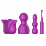 Zerosky, Zerosky Purple Vibrator Headgear 4 Shapes Replaceable Head Accessory Vibrator Stick For G-Spot  Sex Toys For Women
