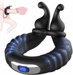 Adjustable Vibrating Penis Ring Dildo Vibrator Stretchy Delayed ejaculation Cock Ring Sex Toys for Men Couples Prostate Massager
