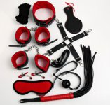 10piece/ Set Leather Adult Game Bondage Restraint,Handcuffs Nipple Clamp Whip Collar Erotic Toy Couples Sex Toy