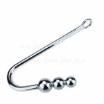 New Metal Anal Hook with 3 Ball Anal Butt Plug Anus Rod Butt Beads Adult Products For Women,Fetish Bondage Sex Toys for Couples