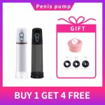 Male Electric Penis Pump Penis Extension Delay Ejaculation Training Device Automatically Enlarge Adult Sex Toys Massage Stick