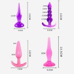 OLO 6Pcs/Set Men Silicone Smooth Anal Trainer Kit Butt Anal Plugs Couple Flirting Sex Toy Prostate Massager Masturbation Tool