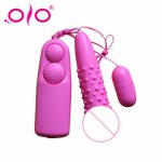 OLO Female Large G-spot Stimulation Dual Vibrator 2 Connected Vibrating Egg Masturbating Massager Stimulation Adult Sex Toy