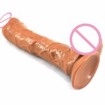 Big Dildo realistic dildo foreskin dildo with suction cup gay lesbian masturbation sex toy for women brown fake penis sex shop