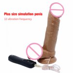 12 Speeds Skin feeling Realistic Dildo Soft Material Huge Big Penis With Suction Cup Sex Toys for Woman Strapon Female Masturbat