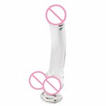 Erotic Big Crystal Glass Dildo Clear Pyrex Glass Large Cock Huge Dildo Realistic Strapon Penis Adult Sex Toys for Woman Sex Shop