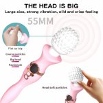 New Huge Magic Wand Dual Motor Big Head AV Stick Vibrator Female G Spot Massager Clitoris Stimulator Adult Sex Toys for Woman