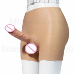 Super Soft Silicone Realistic Dildo with Scrotal Female Wear Penis Pants Strapon Cock Sex Toys Women Lesbian Masturbation