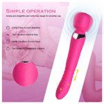 360Rotating AV Wand 7 Speeds Vibration Heating Vagina Vibrator For Women Clitoris Stimulator Sex Toys For Woman Female Vibrator