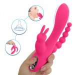 3 in 1 G Spot Rabbit Dildo Vibrator Orgasm Adult Toys Powerful USB Charging Magnetic Waterproof Masturbation Sex Toys for Women