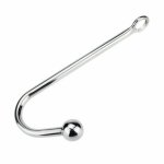 Stainless Steel 30*250mm Anal Hook Metal Butt Plug with Ball Anal Plug Anal Dilator Gay Sex Toys for Men and Women Adult Games