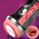 Male Masturbator Oral Masturbator For Man Vibrator Deep Throat Pocket Pussy Realistic Vagina Mens Cup Masturbator For Man