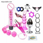 Adult Sex Product Kit BDSM Slave Bandage Flirt GamesDildo Vibrator & Anal Plugs Sex Toys