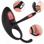 Silicone Vibrating Penis Cock Ring Prostate Massage Delay Ejaculation Clitoris Stimulator Sex Toys For Couple