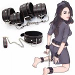 Exotic Accessories Erotic Toys For Adults Open Leg BDSM Bondage Restraints SM Games Black Nylon Ankle Cuffs & Handcuffs For Sex