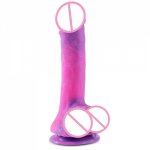 8 Inch Dildo Liquid Silicone Star Texture Sucker Rose Red and Blue Big Dick Animal Anal Dildo Dildo Sex Toy for Couples