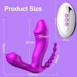 3 IN 1 Sucking Vibrator 7 Mode Vibrating Sucker Anal Vagina Clitoris Stimulator Wearable Oral Suction Erotic Sex Toys for Women