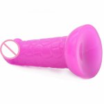 NNSX Mushroom Head Anal Plug Alligator-Textured Dildo Soft Pink Glans 18+Colored Massage Sticks G-Spot Stimulation Waterproof
