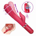 USB Recharge Powerful speed Vibrator 360 Degrees Rotating Silicone Scalable Beaded Magic Massager Sex adult Toys For Women Wand