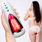 Automatic Male Masturbator Cup Realistic Tip of Tongue and Mouth Vagina Pocket Pussy Blowjob Stroker Vibrating Oral Sex Toy