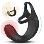 10 Modes Vibrating Penis Massager Ring Dildo Sex Toys for Men Scrotum Massager Male Chastity Cage Testicle Bondage Vibrators