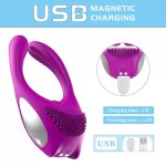 3 Motors G Spot Vibrator Cock Ring  Sex Toys for Couple Waterproof  USB Magnetic Charging