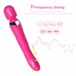 Telescopic Heating Wand Vibrator Dual Motor Rotating G Spot Vibrator Vagina Clit Massager Female Masturbator Sex Toys for Women