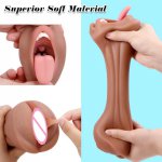 3D Deep Throat Mouth Male Masturbator Soft Tongue Oral Masturbation Vagina Aircraft Cup Pussy Pocket Sex Toys For Men