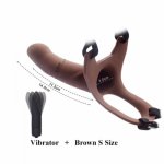 Big Size Silicone Strap on Dildo for Men Realistic Penis Extender Enlarger Male Hollow Strapon Dildo+Bullet Vibrator Sex Product