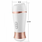 Men's electric telescopic vibration shock absorber USB charging airplane cup smart voice vagina real pussy male masturbation