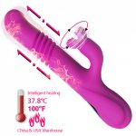 G-spot Vibrator Vagina and Clitoris Stimulator Dildo 10 Rotation Modes and 10 Thrusting Frequencies Heating Silicone Waterproof