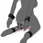 BDSM bondage suit sex slave nylon handcuffs and anklets with cross-shaped design  adult couple flirting sex game